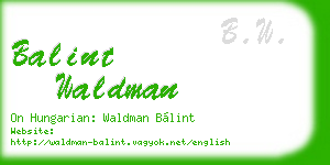 balint waldman business card